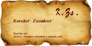 Kondor Zsombor névjegykártya