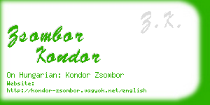 zsombor kondor business card